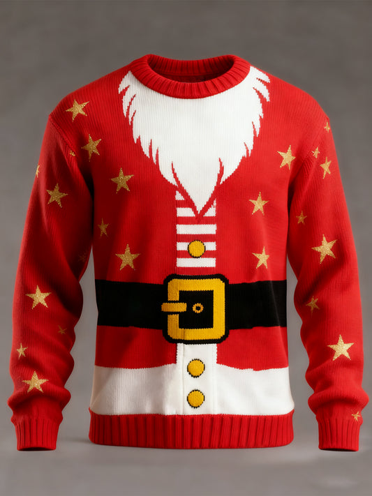 Pull imitation décontracté imprimé de Noël pour hommes