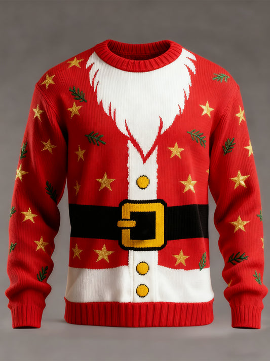 Pull imitation décontracté imprimé de Noël pour hommes