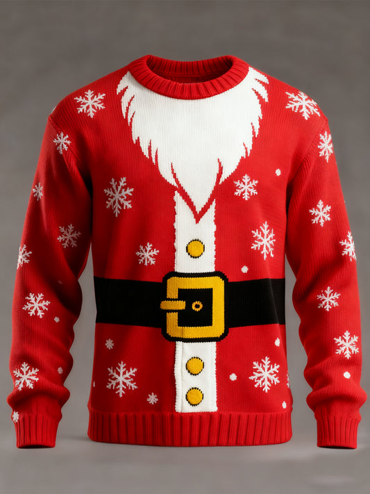 Pull imitation décontracté imprimé de Noël pour hommes