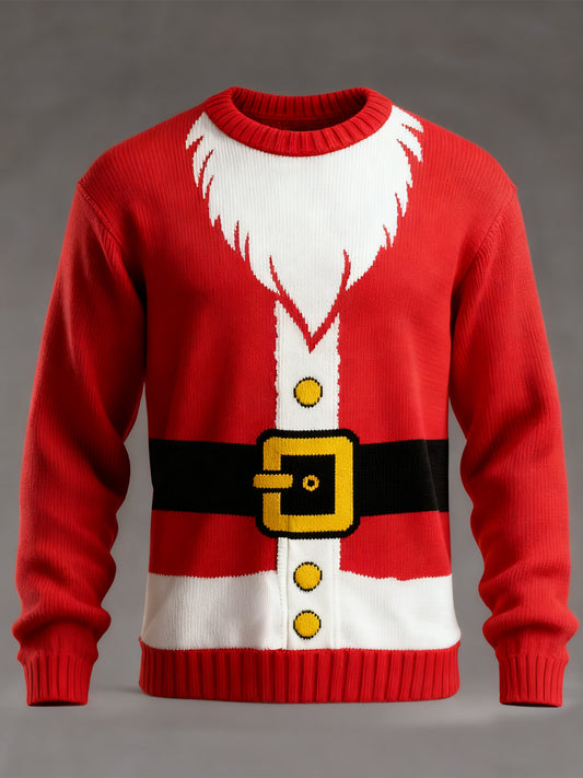 Pull imitation décontracté imprimé de Noël pour hommes