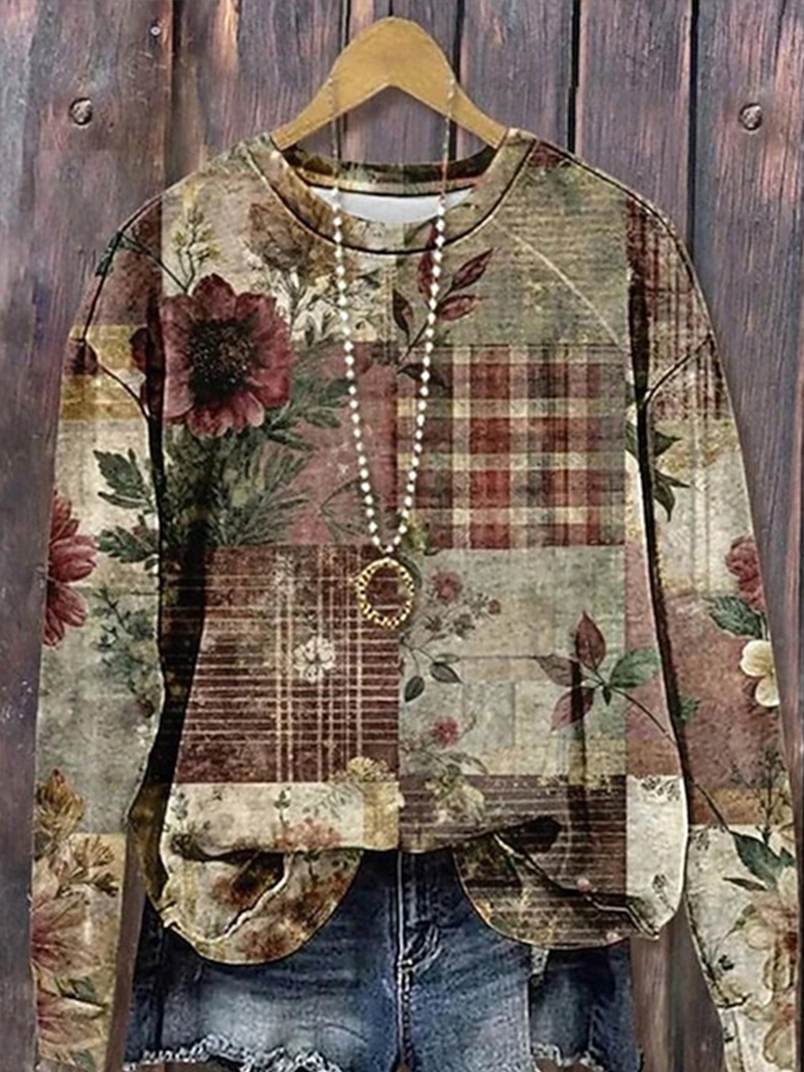 Sweatshirt Femme Imprimé floral bohème