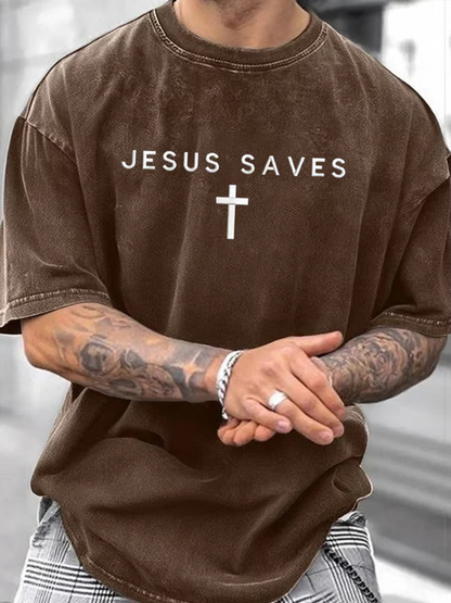 Jesus Saves Faith-T-shirt imprimé pour hommes