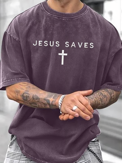 Jesus Saves Faith-T-shirt imprimé pour hommes