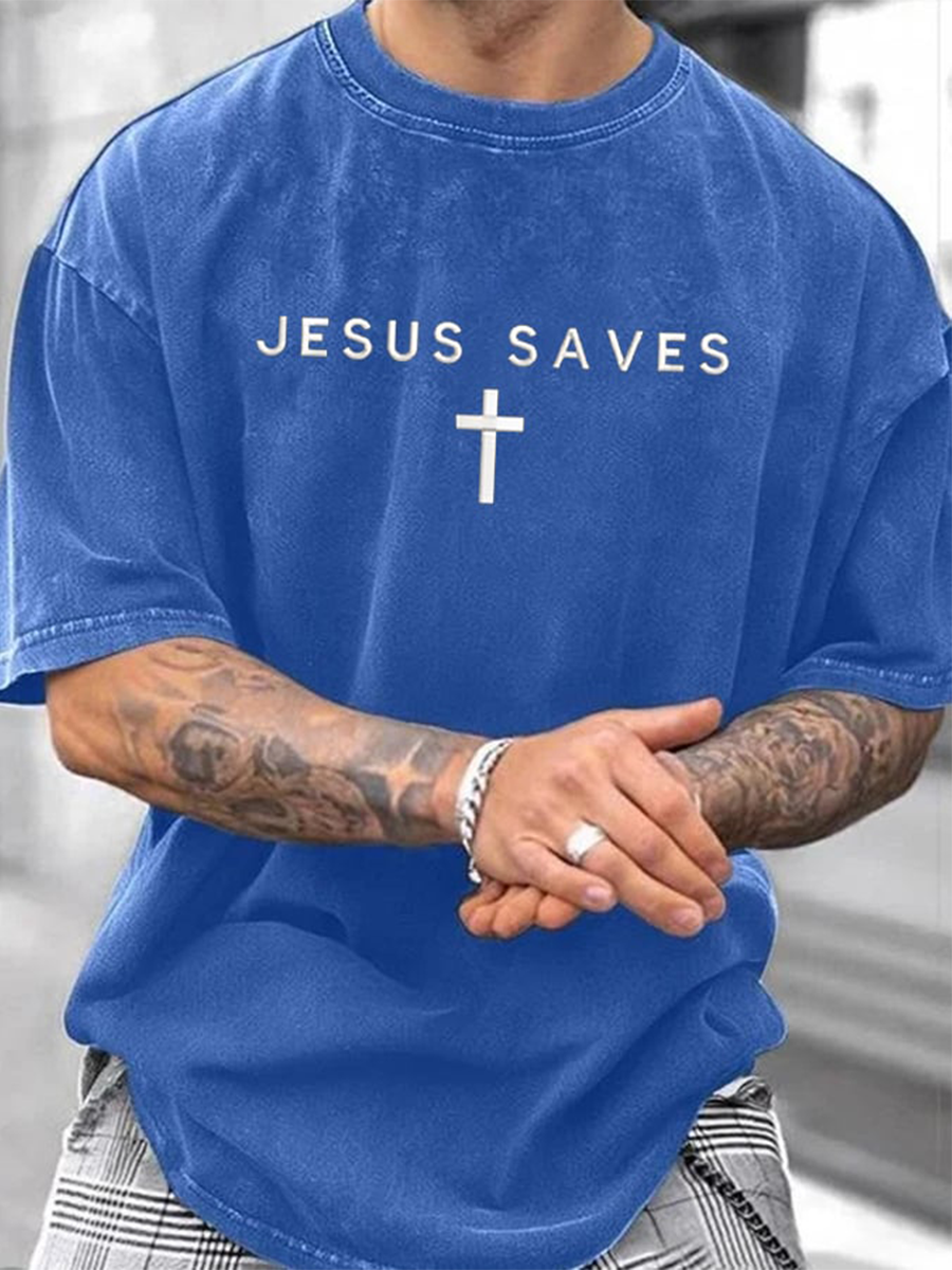 Jesus Saves Faith-T-shirt imprimé pour hommes