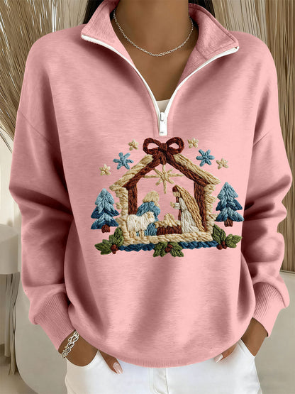 Haut Décontracté Imprimé Nativité Pour Femme