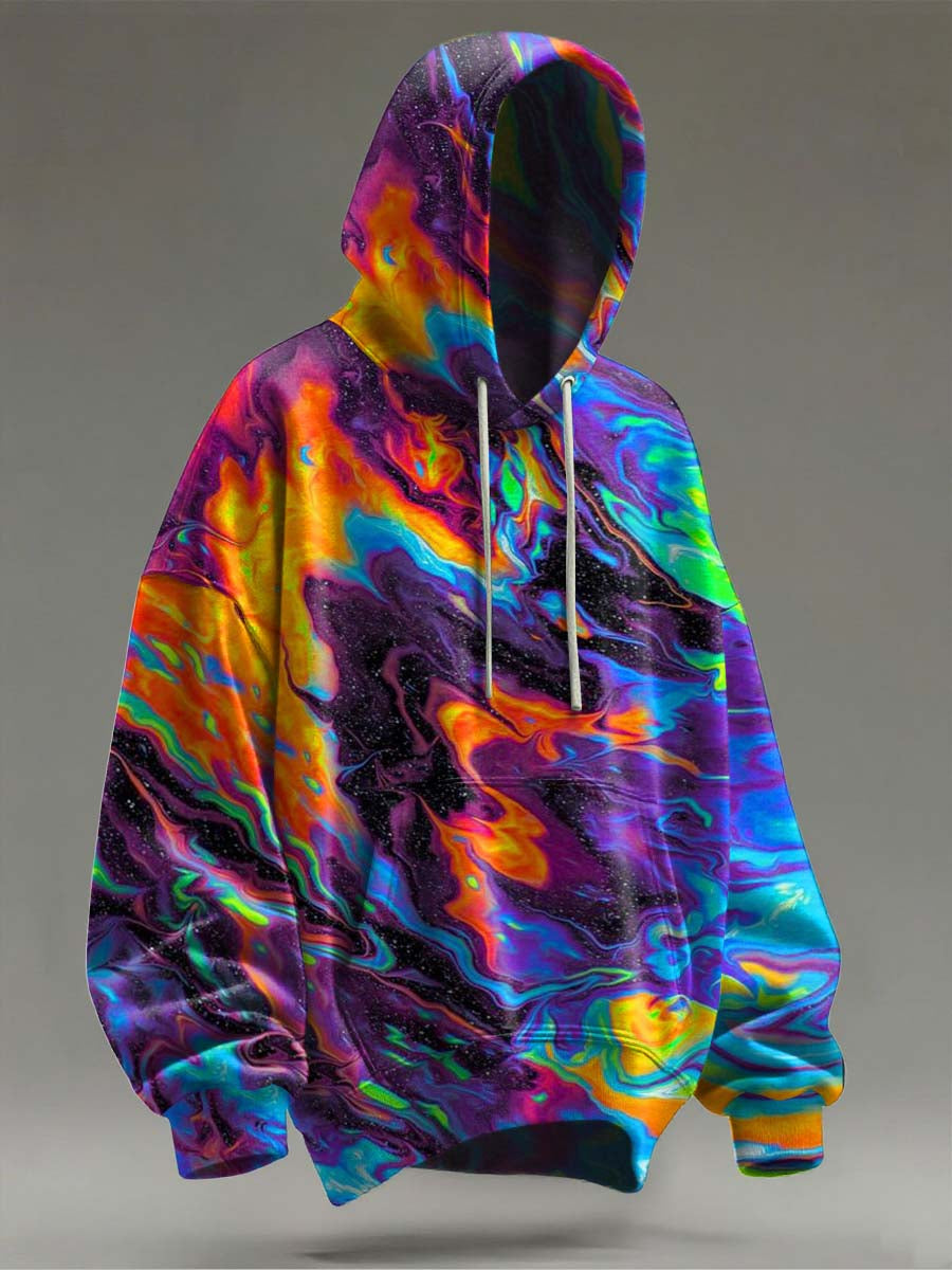 Sweat à capuche décontracté imprimé coloré abstrait