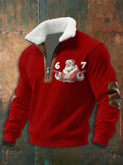 Hommes Funny 67 Six Seven Meme Noël Imprimer baggy zip-up sweat à capuche