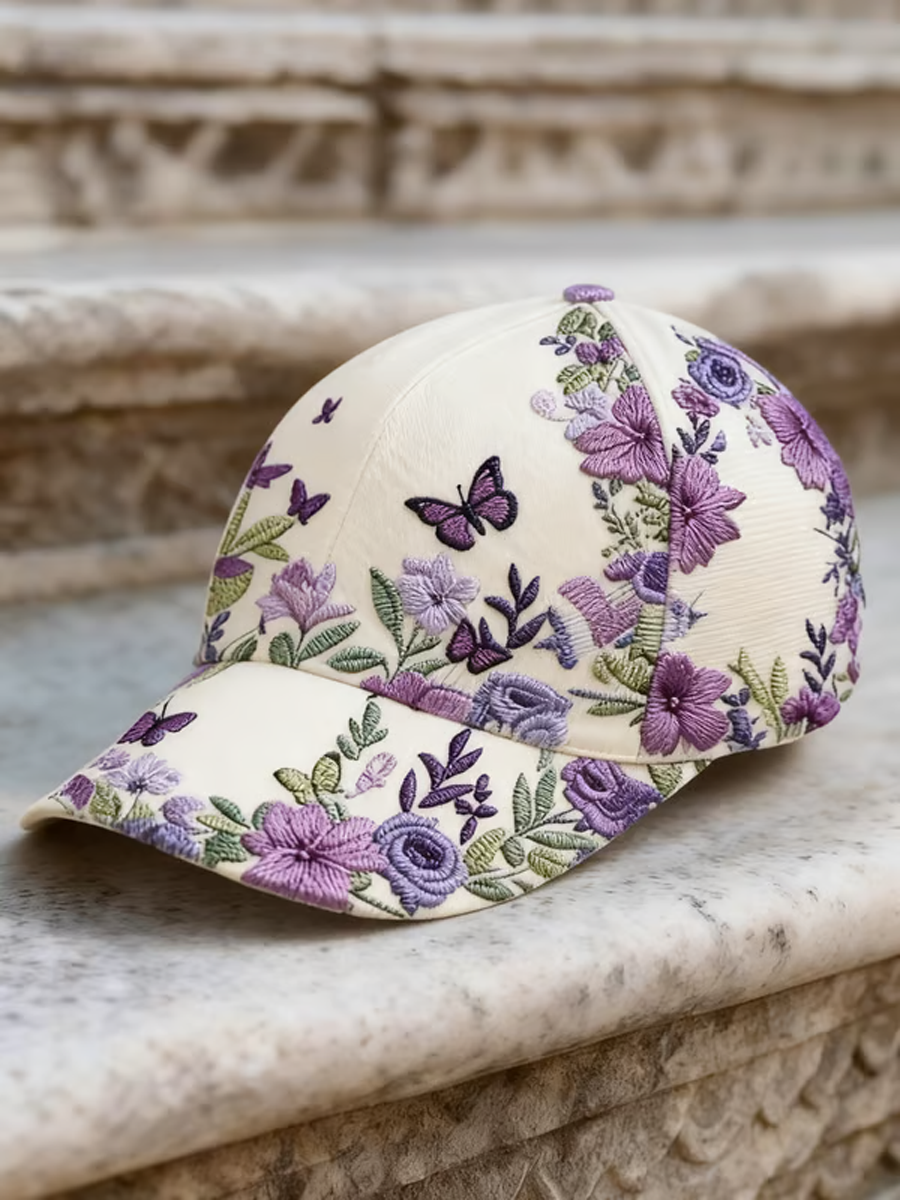 Chapeau décontracté à imprimé floral rétro unisexe