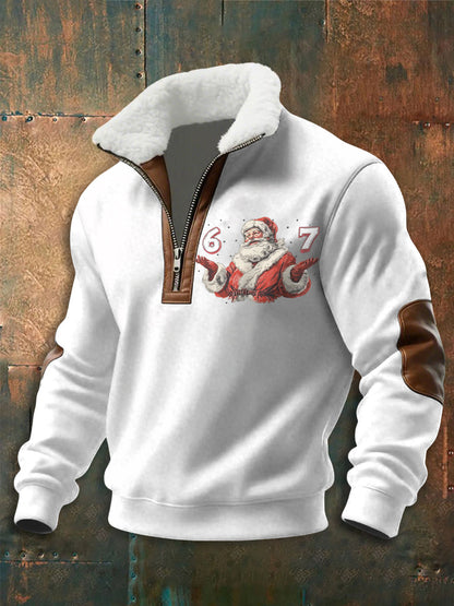 Hommes Funny 67 Six Seven Meme Noël Imprimer baggy zip-up sweat à capuche
