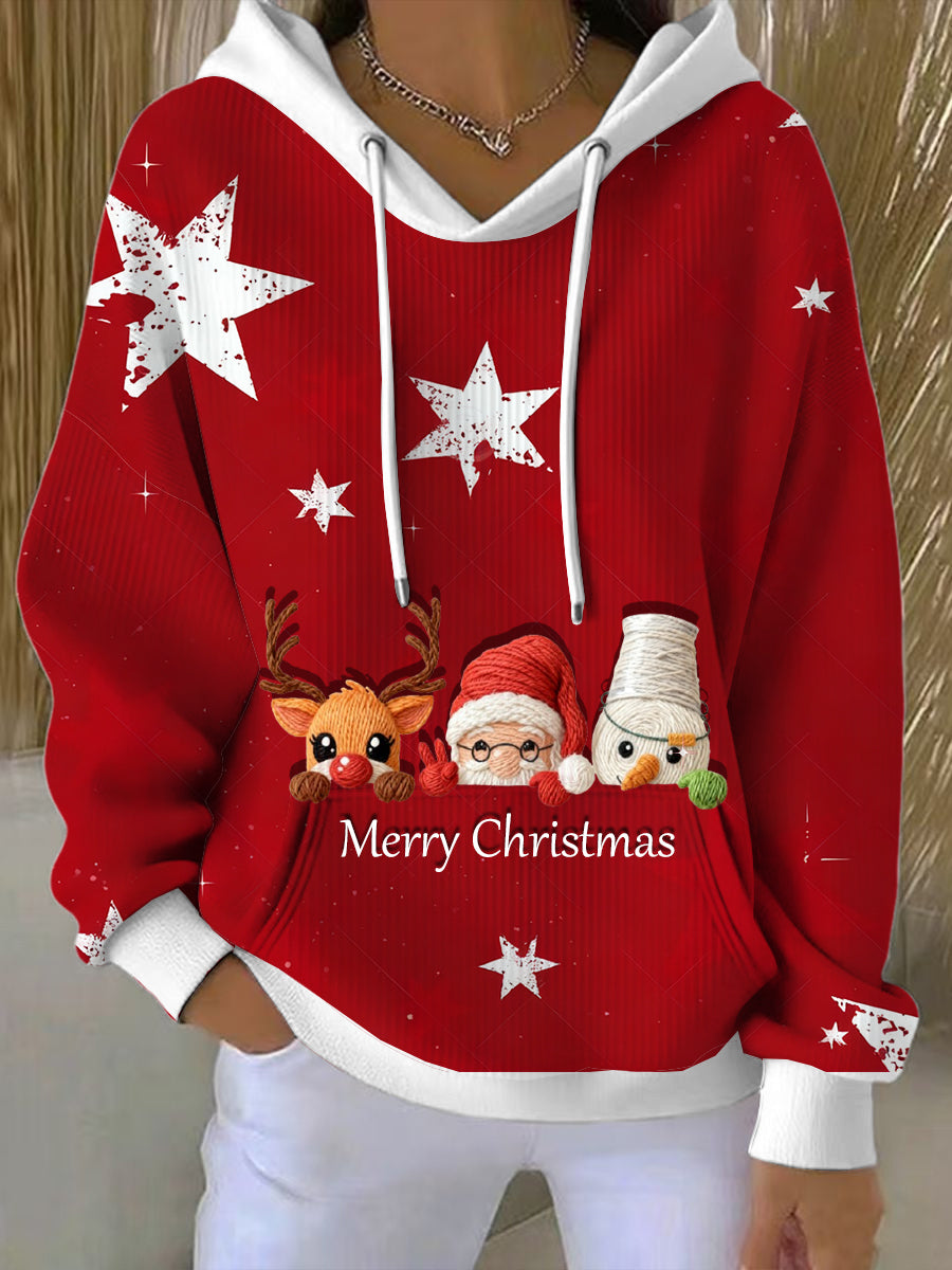 Sweat-shirt à capuche rouge Noël Femme