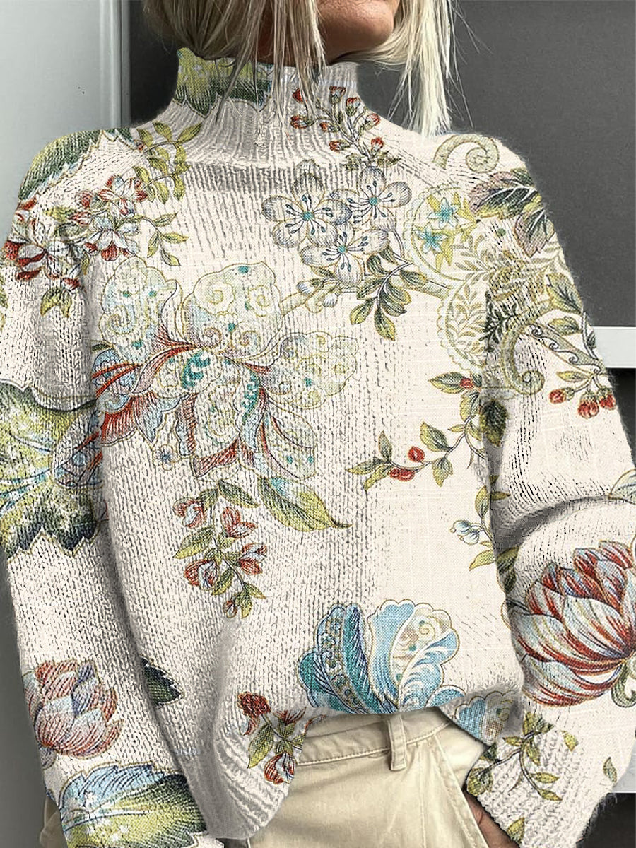 Pull à col montant Floral Leisure Femme