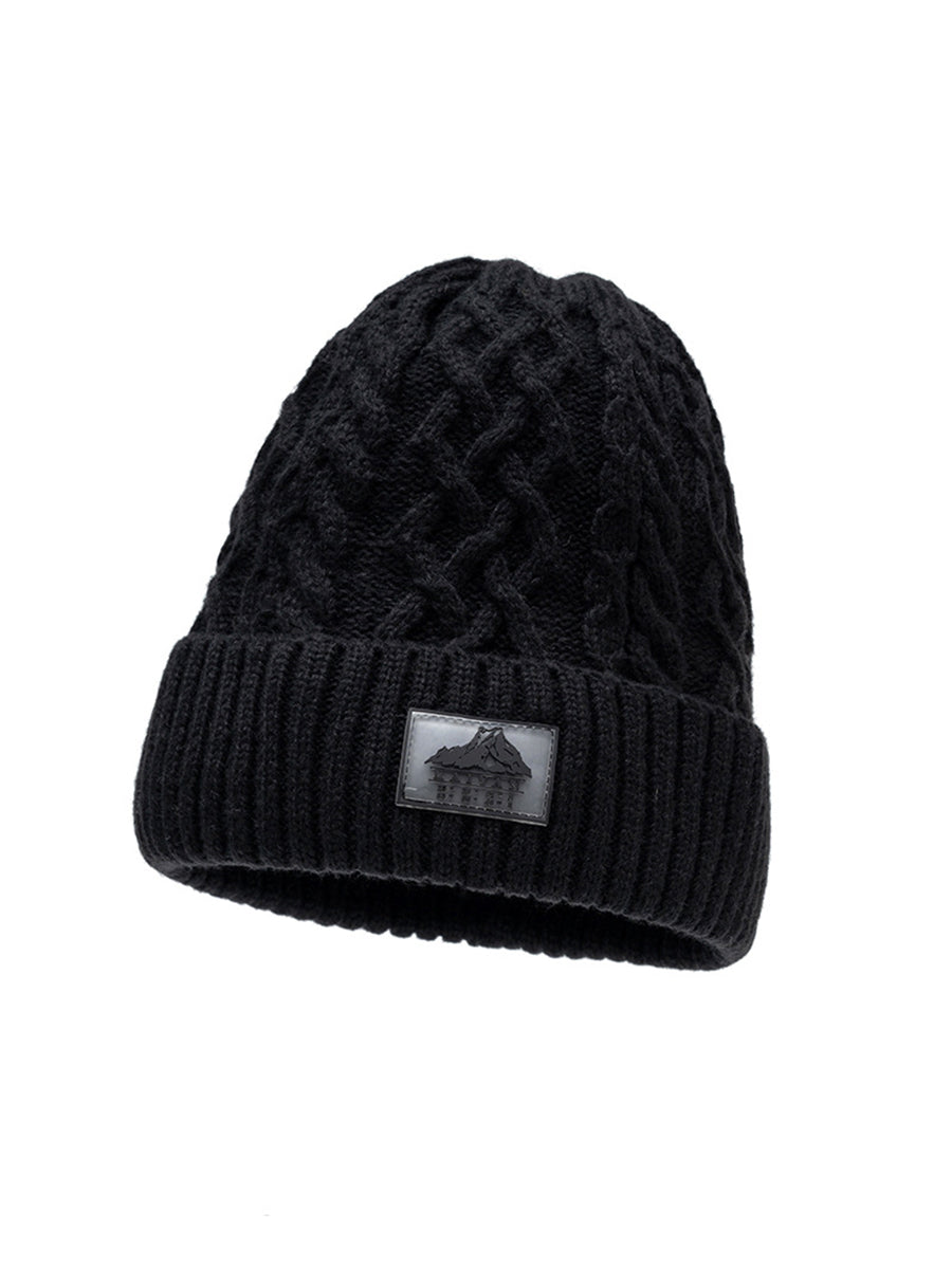 Bonnet tricoté unisexe en tricot câblé