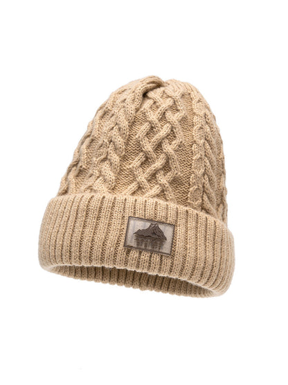 Bonnet tricoté unisexe en tricot câblé