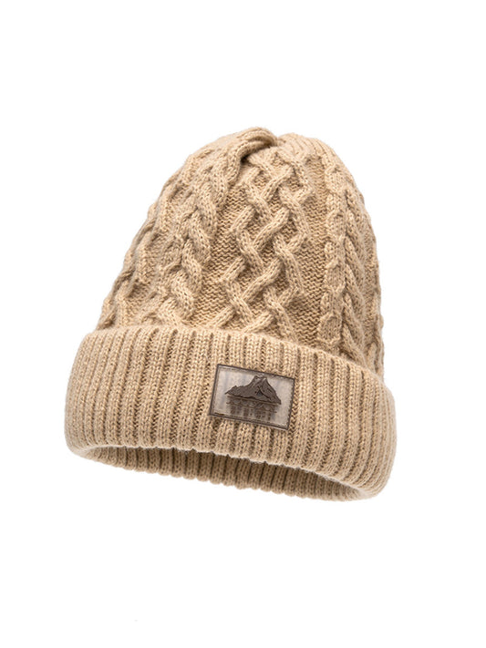 Bonnet tricoté unisexe en tricot câblé