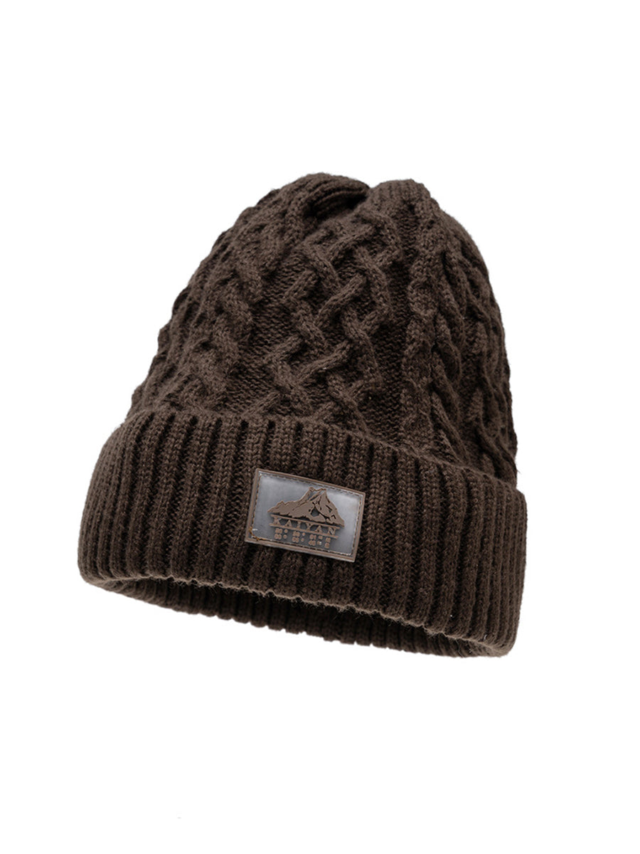 Bonnet tricoté unisexe en tricot câblé