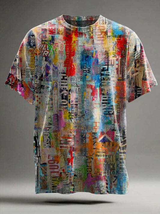 Abstrait rue Graffiti Imprimer T-shirt décontracté à manches courtes