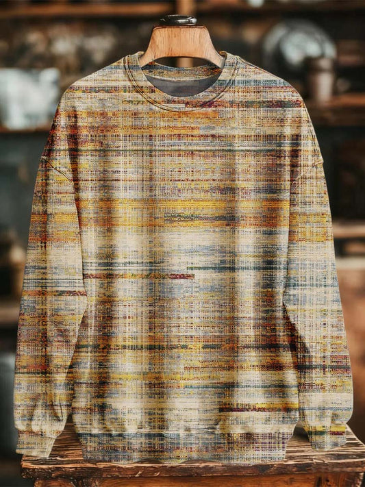 Rétro rayé Imprimer Casual Crewneck Sweatshirt