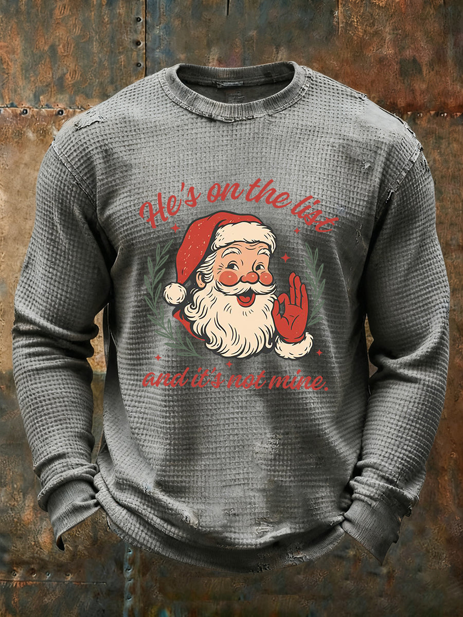 T-shirt décontracté imprimé gaufré Christmas FDT pour hommes