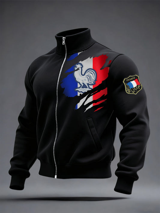 Chandail à capuchon Le Coq Gaulois Du Drapeau Français Homme