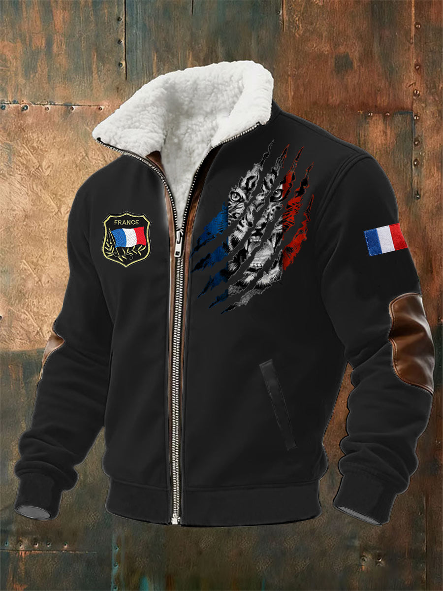 Chandail à capuchon Lion Du Drapeau Français Homme