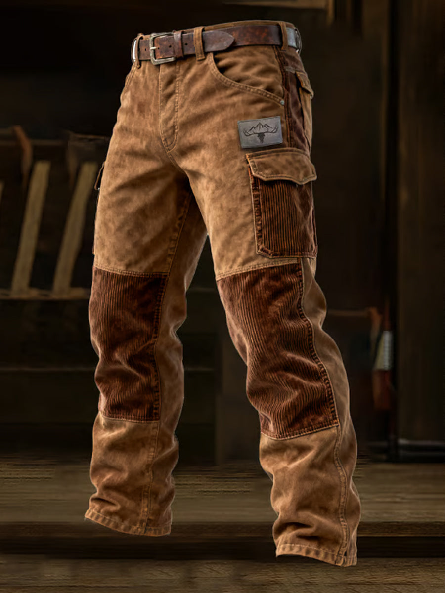 Pantalon de travail décontracté de style d'affaires rétro pour hommes