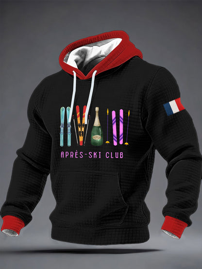 Sweat à capuche en coton à carreaux après-ski pour homme