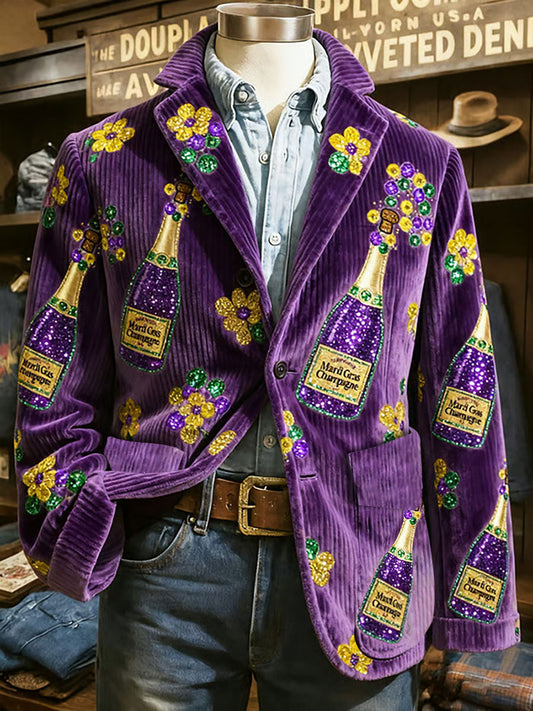 Veste décontractée imprimée Mardi Gras pour hommes