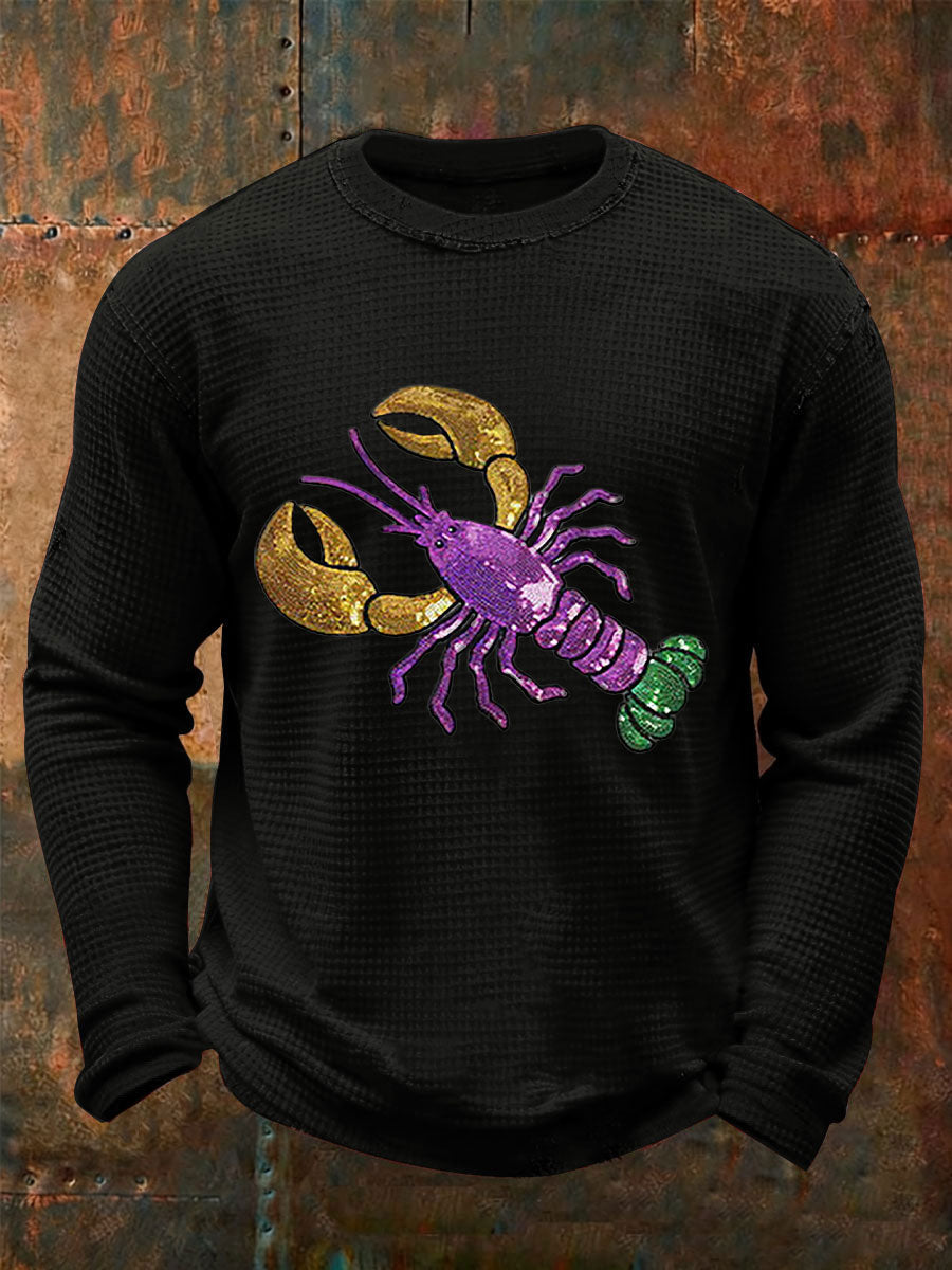 T-shirt décontracté imprimé gaufré Mardi Gras pour hommes