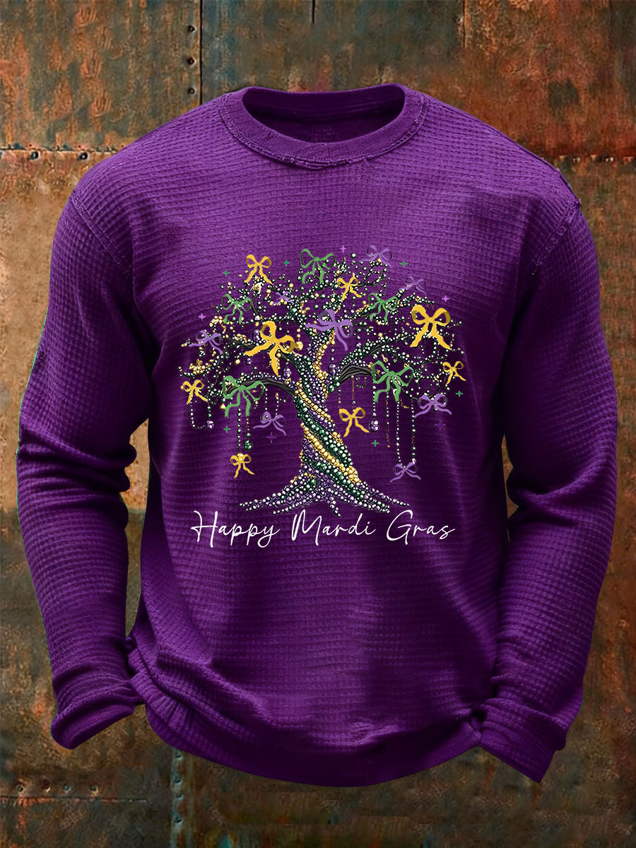 T-shirt décontracté imprimé gaufré Mardi Gras pour hommes