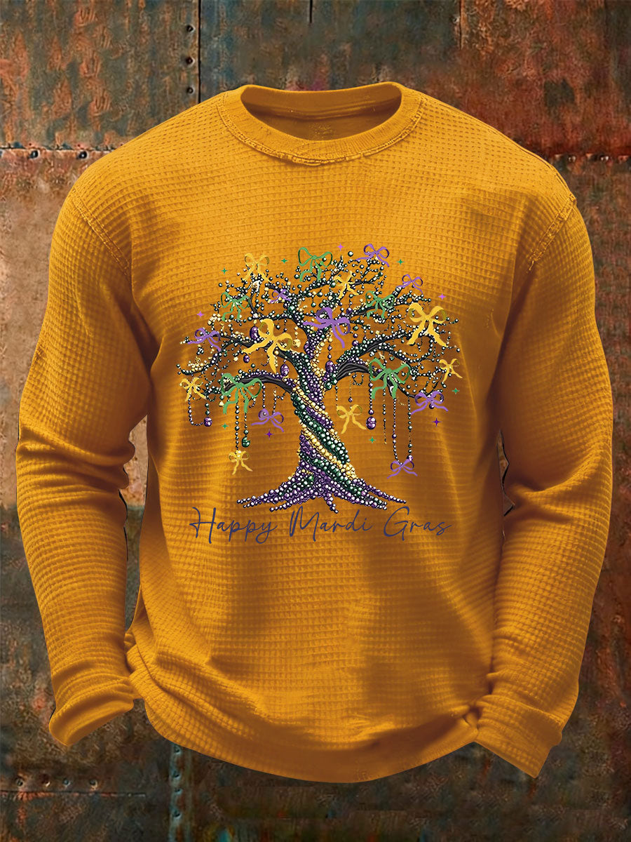 T-shirt décontracté imprimé gaufré Mardi Gras pour hommes