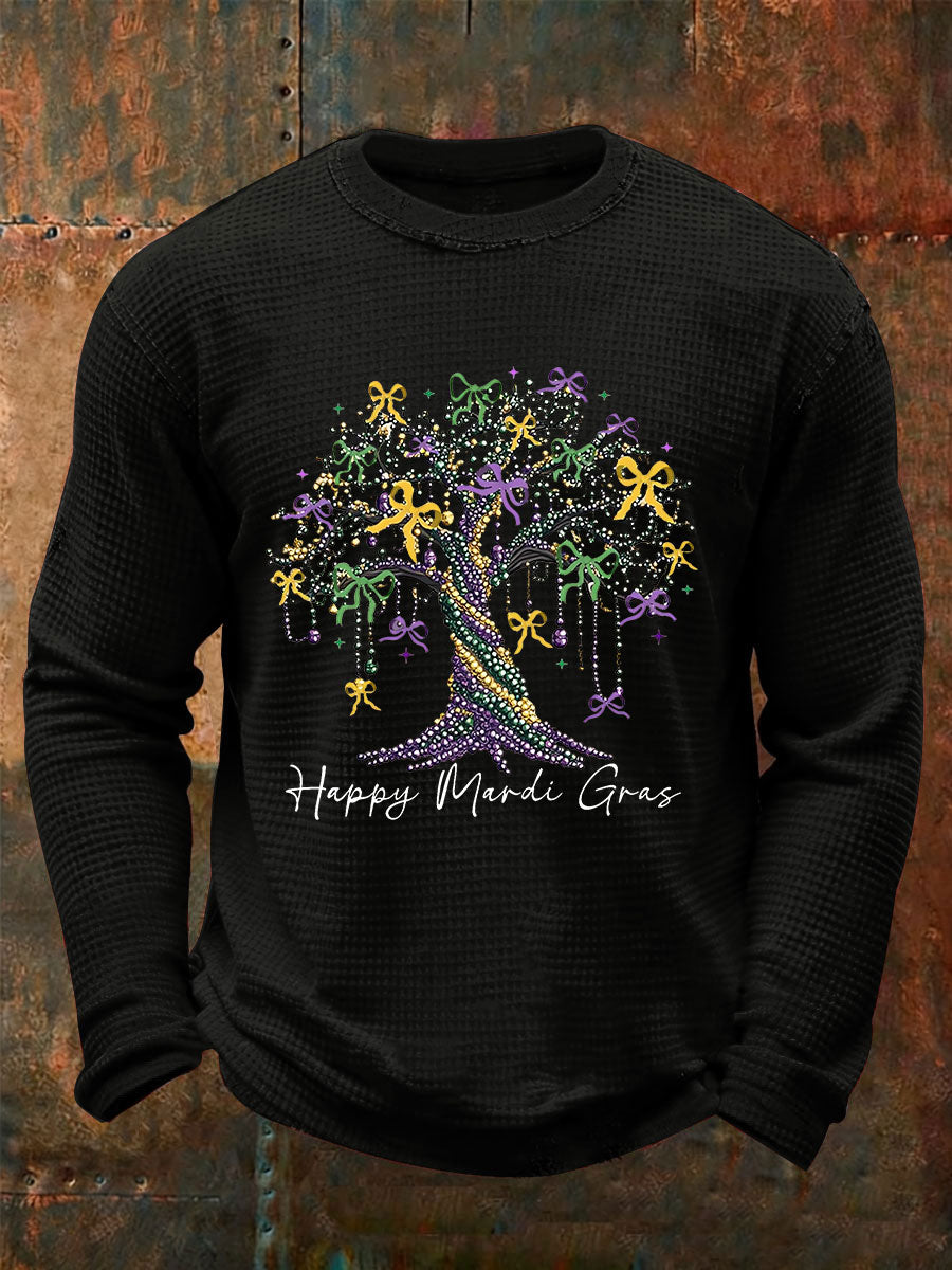 T-shirt décontracté imprimé gaufré Mardi Gras pour hommes