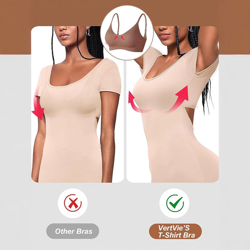 💗Special Price £9.99!⚡50K+ SOLD!!💕Womens Comfortable Wireless Bras Push Up Bralettes Seamless Tshirts Bras Deep V Everyday Bras