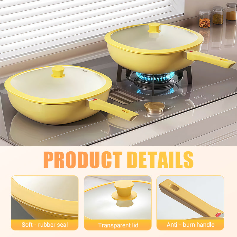 🧑🏻‍🍳2026 Hot Sale 60% OFF!✨Ceramic Nonstick Frying Pan Skillet with Lid