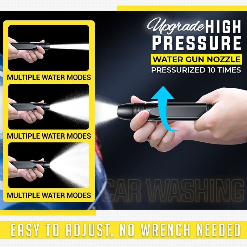 🏆50% OFF, ONLY ￡9.99!!🔥Home high-pressure car wash water gun with booster nozzle and hose, a must-have for watering plants and vegetables, and car washing.👍💦