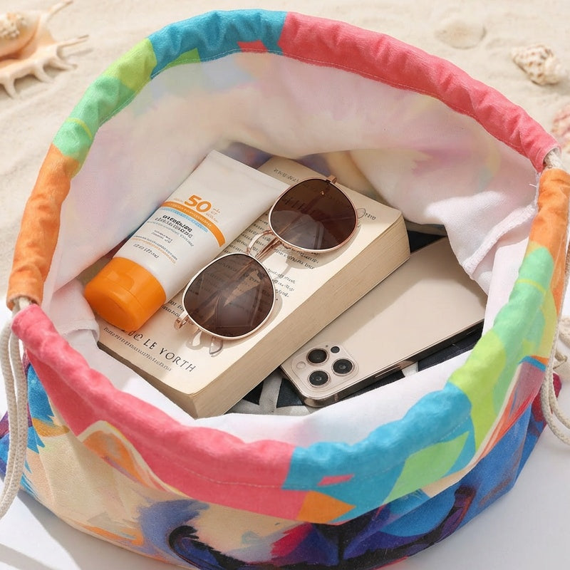 🥳2026 HOT SALE 🥳60% OFF💞50K+ SOLD!🏖️2-in-1 Printed Beach Towel Backpack