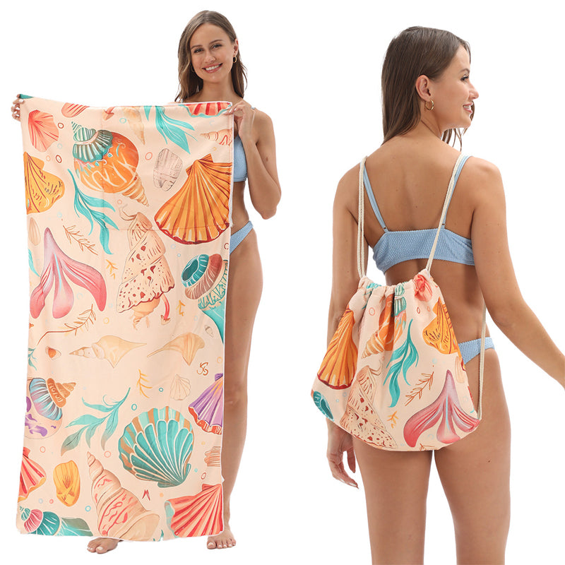 🥳2026 HOT SALE 🥳60% OFF💞50K+ SOLD!🏖️2-in-1 Printed Beach Towel Backpack