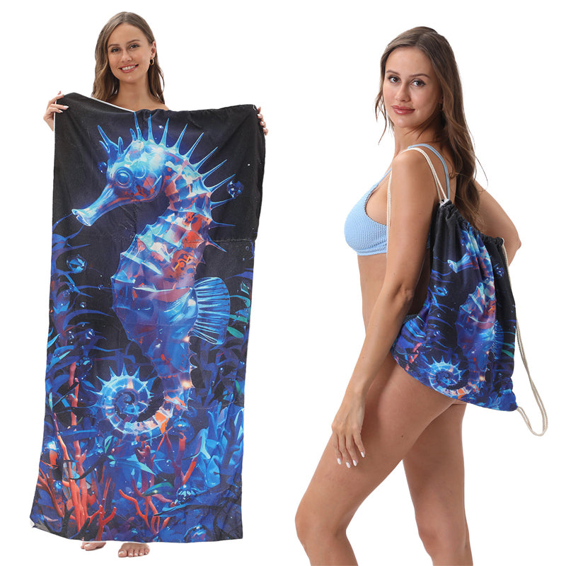🥳2026 HOT SALE 🥳60% OFF💞50K+ SOLD!🏖️2-in-1 Printed Beach Towel Backpack