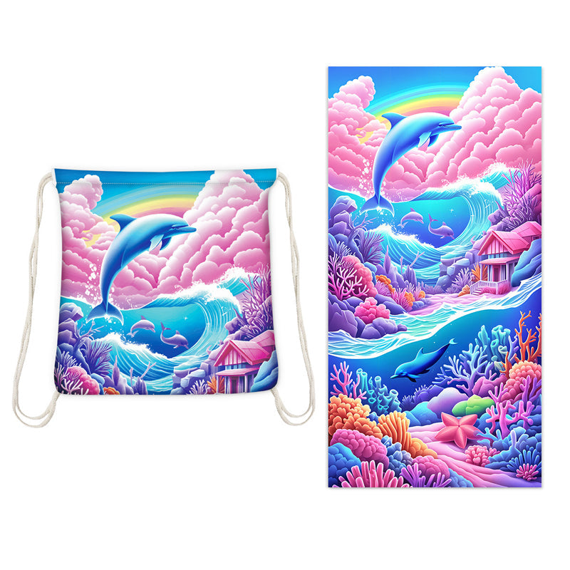 🥳2026 HOT SALE 🥳60% OFF💞50K+ SOLD!🏖️2-in-1 Printed Beach Towel Backpack