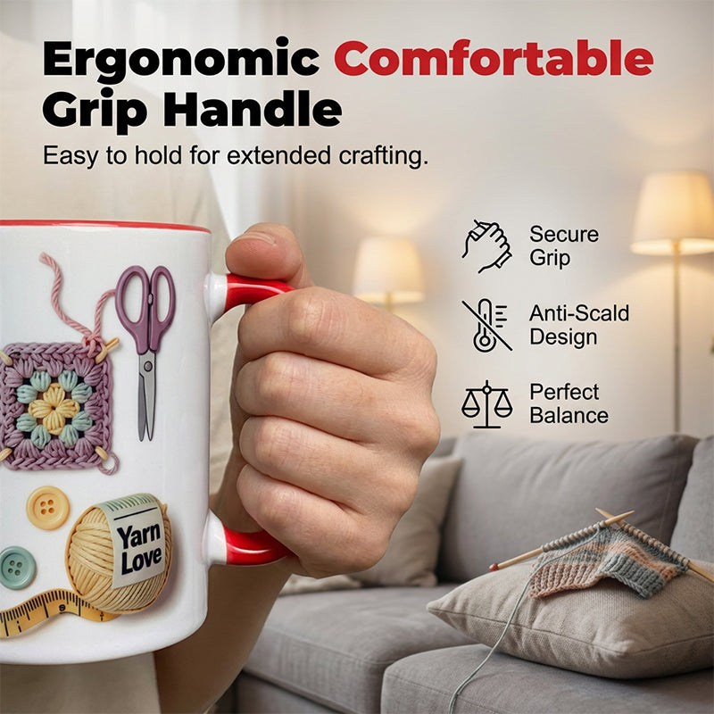 🏆💥Knitting Themed Mug, Gift For Crafters And Creative Souls