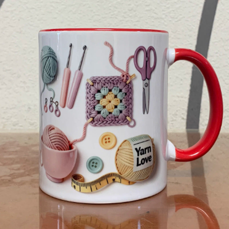 🏆💥Knitting Themed Mug, Gift For Crafters And Creative Souls