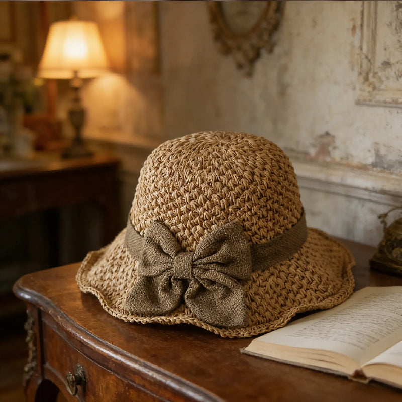 🔥 Hot sale 40% OFF🔥Elegant Woven Straw Sun Hat with Bow, Summer Essential!