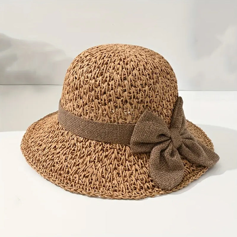 🔥 Hot sale 40% OFF🔥Elegant Woven Straw Sun Hat with Bow, Summer Essential!