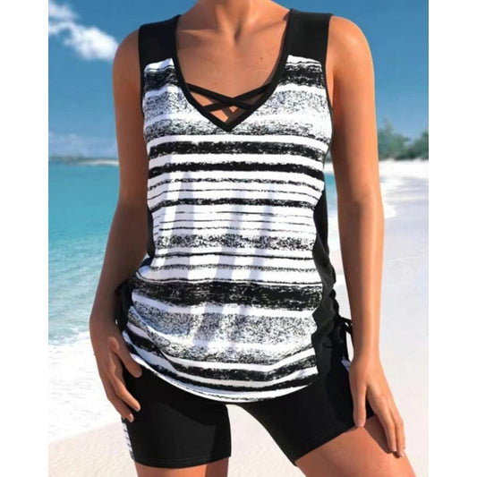 🏆SUMMER HOT SALE 50% OFF- Women's Tummy Control Tankini Set with Built-In Bra – Flattering Boho Swimwear with Shorts🔥