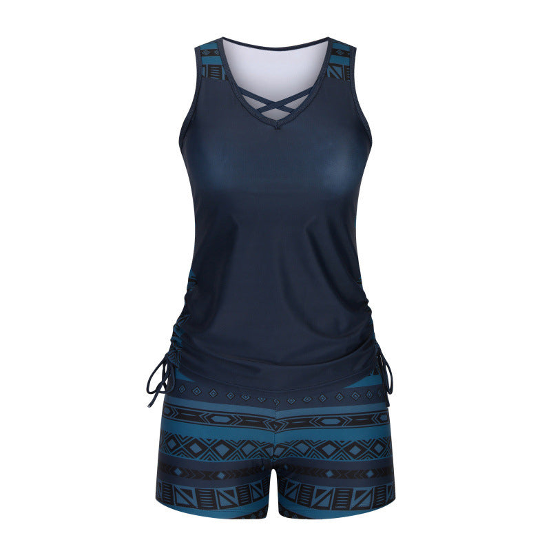 🏆SUMMER HOT SALE 50% OFF- Women's Tummy Control Tankini Set with Built-In Bra – Flattering Boho Swimwear with Shorts🔥