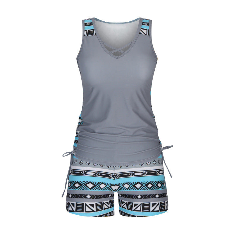 🏆SUMMER HOT SALE 50% OFF- Women's Tummy Control Tankini Set with Built-In Bra – Flattering Boho Swimwear with Shorts🔥