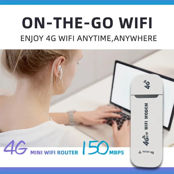 🔥Get 50% Off🔥Portable 4G LTE Wi-Fi router with SIM card slot – USB Wi-Fi hotspot for on the go & in the car, 150 Mbps downlink 📶🚗