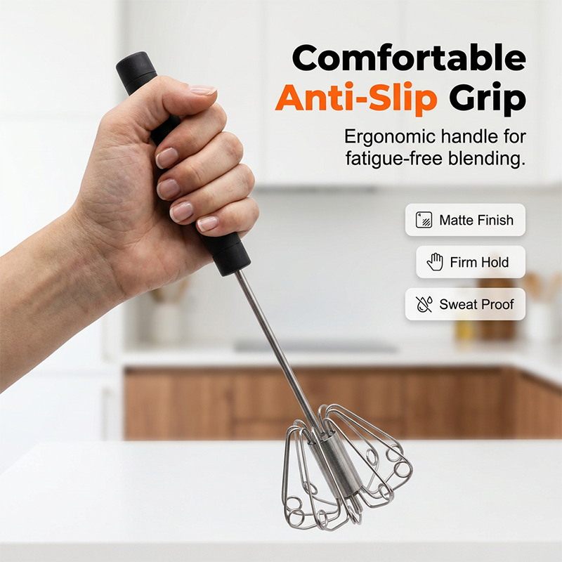 🔥50% OFF🔥Stainless Steel Semi-Automatic Hand Egg Beater🍳🥚No Electricity Effortless Whipping