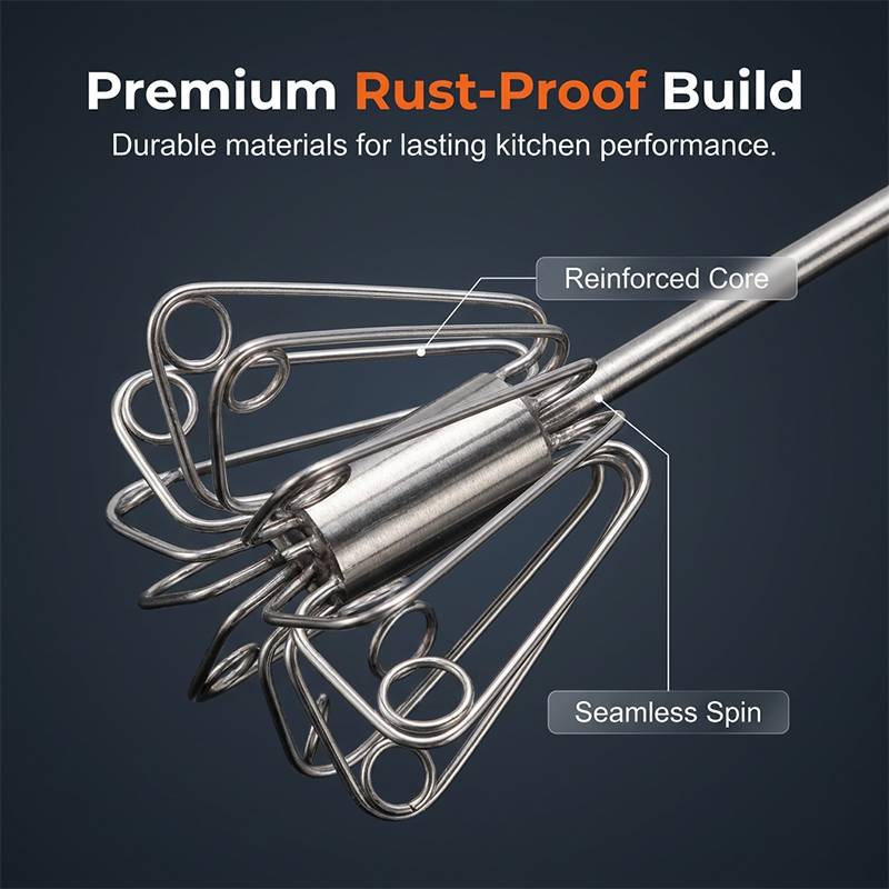 🔥50% OFF🔥Stainless Steel Semi-Automatic Hand Egg Beater🍳🥚No Electricity Effortless Whipping