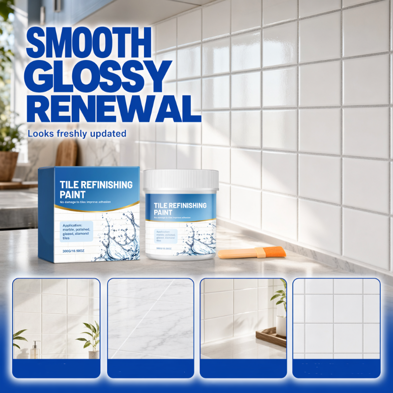 🥳2026 HOT SALE🥳💞50K+ SOLD! 🎨🛁 50% OFF! Tile Refinishing Paint with Brush – covers stains, waterproof & glossy. Refresh tiles, sinks & toilets without replacing! 🛡️The area covered is 15 square metres✅