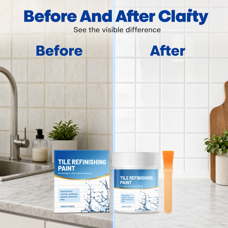 🥳2026 HOT SALE🥳💞50K+ SOLD! 🎨🛁 50% OFF! Tile Refinishing Paint with Brush – covers stains, waterproof & glossy. Refresh tiles, sinks & toilets without replacing! 🛡️The area covered is 15 square metres✅
